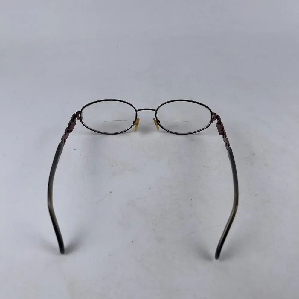 Tempo 001 Eyeglasses Frame Womens Bronze Gold‎ Metal Oval 53-19-140